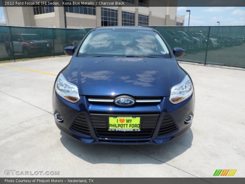 Kona Blue Metallic / Charcoal Black 2012 Ford Focus SE SFE Sedan