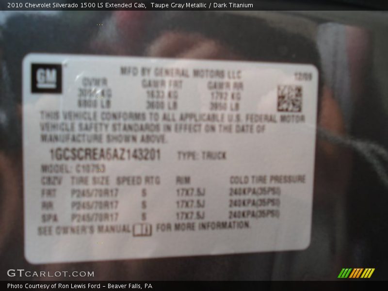 Taupe Gray Metallic / Dark Titanium 2010 Chevrolet Silverado 1500 LS Extended Cab