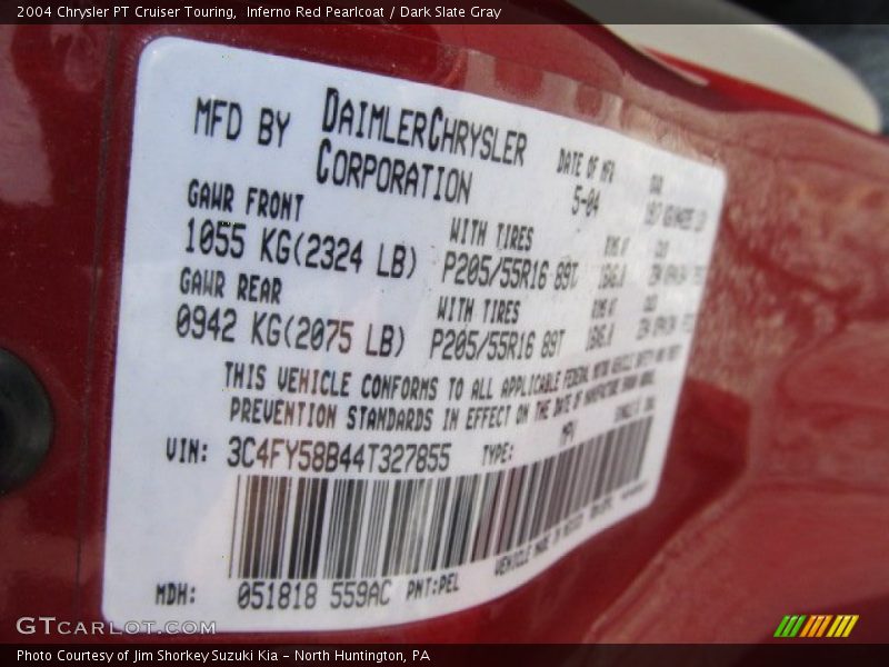 Inferno Red Pearlcoat / Dark Slate Gray 2004 Chrysler PT Cruiser Touring