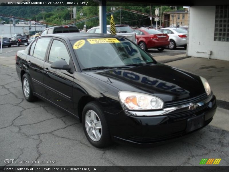 Black / Gray 2005 Chevrolet Malibu LS V6 Sedan