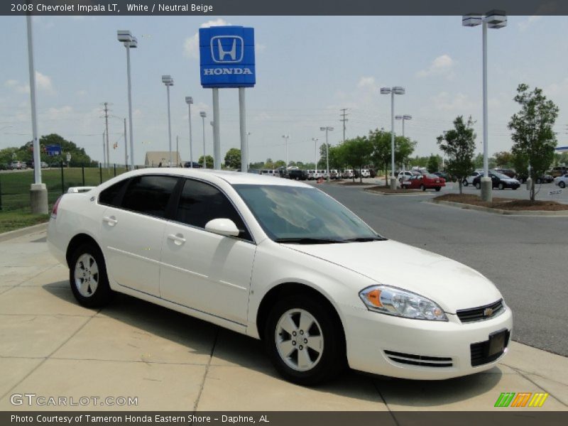 White / Neutral Beige 2008 Chevrolet Impala LT