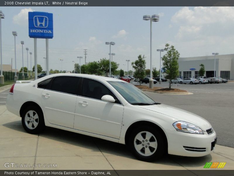 White / Neutral Beige 2008 Chevrolet Impala LT