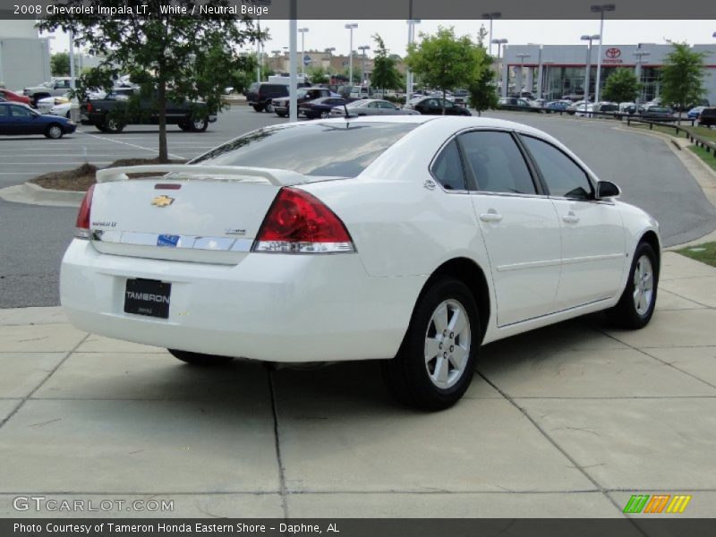 White / Neutral Beige 2008 Chevrolet Impala LT