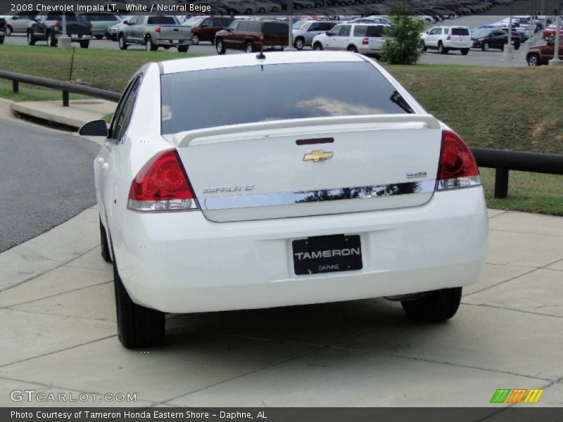 White / Neutral Beige 2008 Chevrolet Impala LT