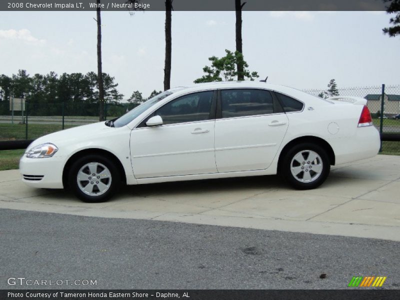 White / Neutral Beige 2008 Chevrolet Impala LT