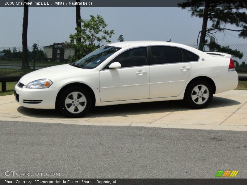 White / Neutral Beige 2008 Chevrolet Impala LT