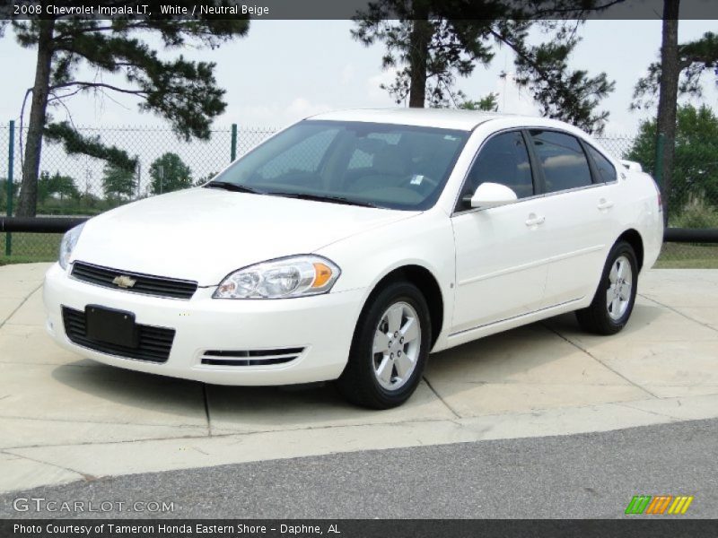 White / Neutral Beige 2008 Chevrolet Impala LT