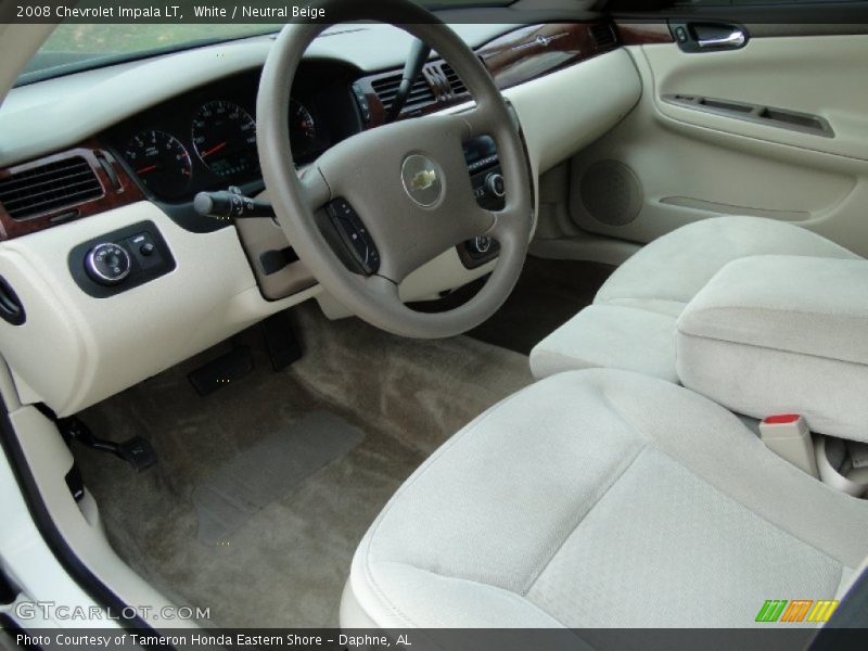 White / Neutral Beige 2008 Chevrolet Impala LT
