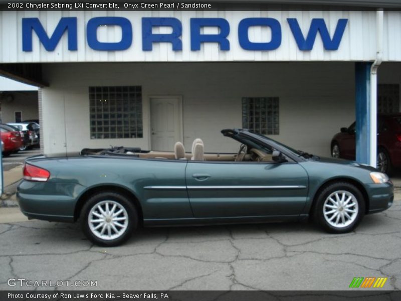 Onyx Green Pearl / Sandstone 2002 Chrysler Sebring LXi Convertible