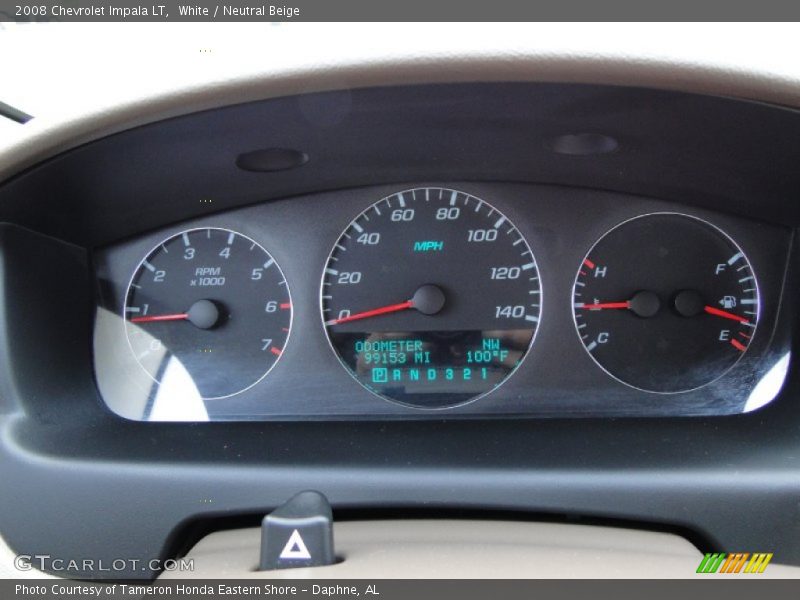 White / Neutral Beige 2008 Chevrolet Impala LT