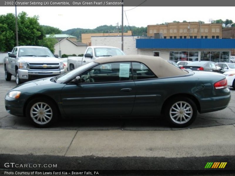 Onyx Green Pearl / Sandstone 2002 Chrysler Sebring LXi Convertible