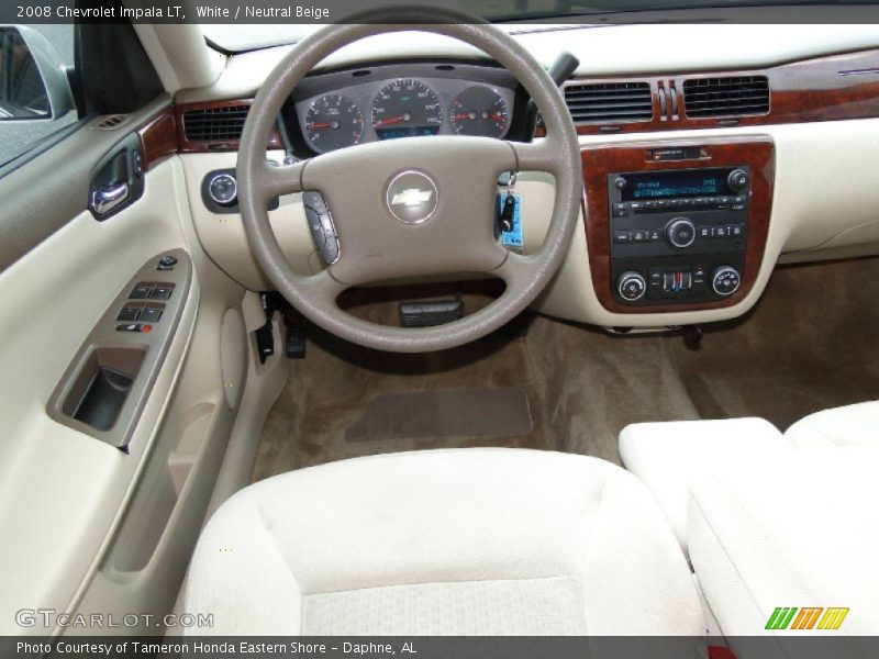 White / Neutral Beige 2008 Chevrolet Impala LT
