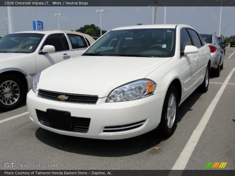 White / Neutral Beige 2008 Chevrolet Impala LT