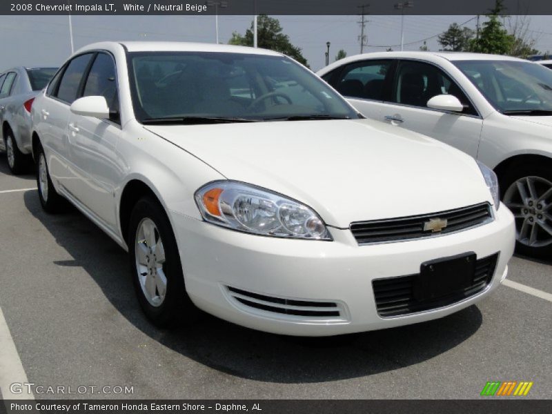 White / Neutral Beige 2008 Chevrolet Impala LT