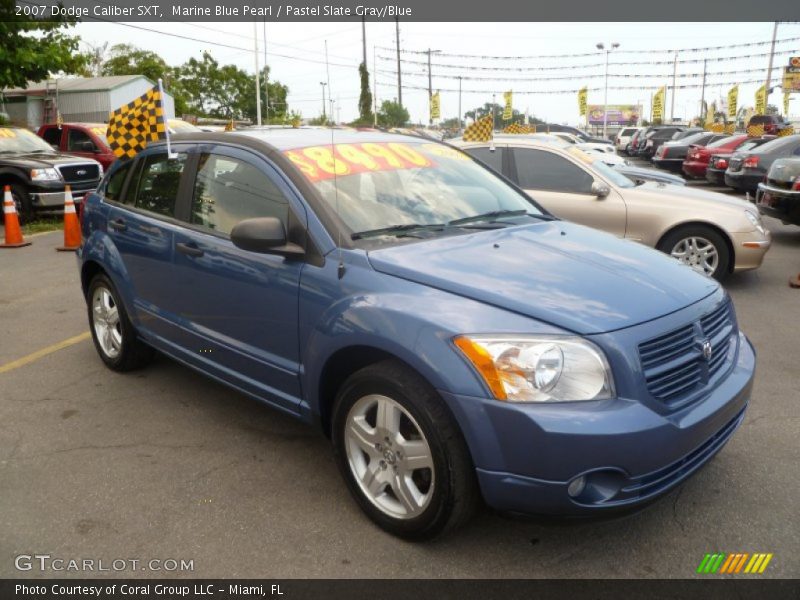 Marine Blue Pearl / Pastel Slate Gray/Blue 2007 Dodge Caliber SXT