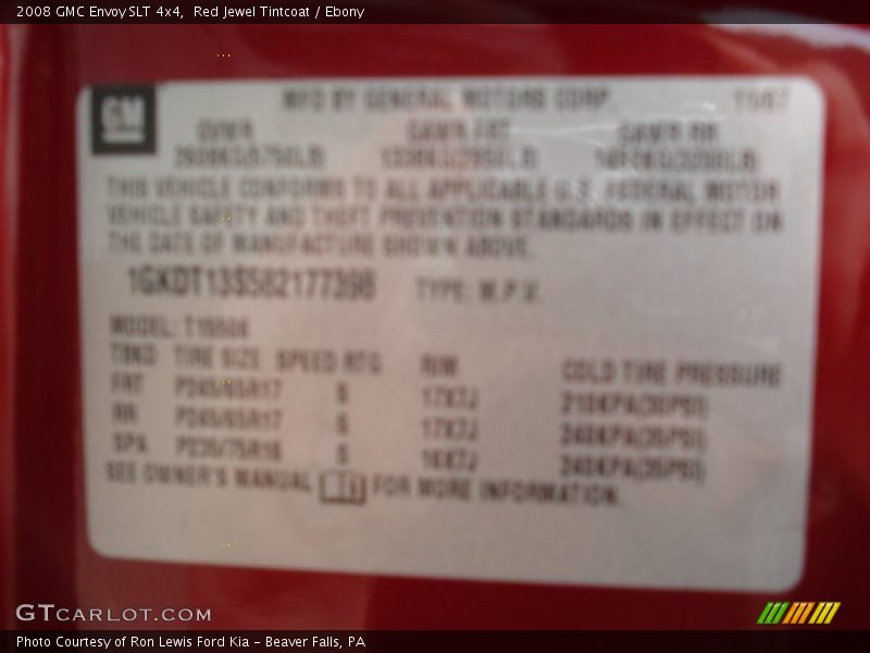 Red Jewel Tintcoat / Ebony 2008 GMC Envoy SLT 4x4