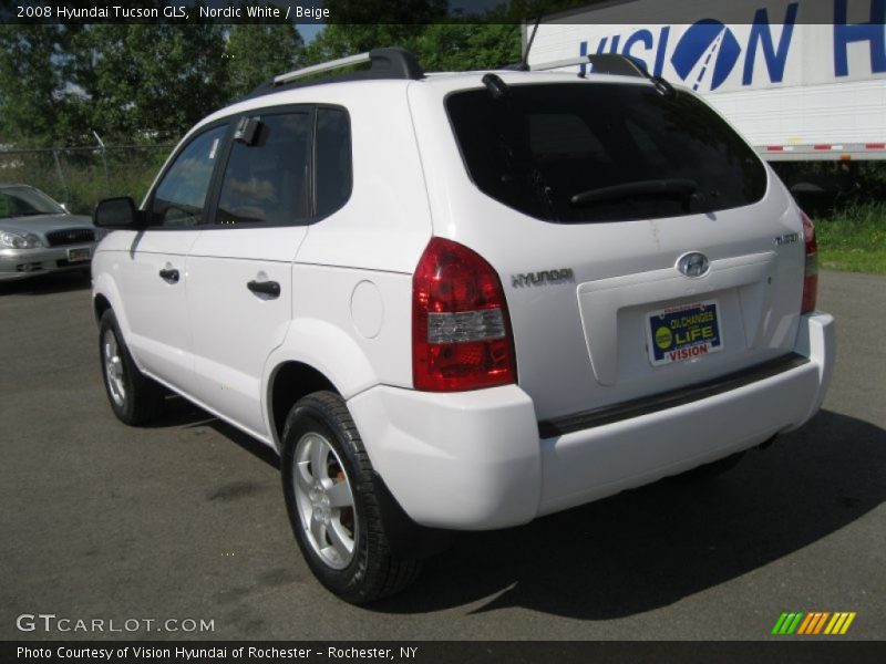 Nordic White / Beige 2008 Hyundai Tucson GLS