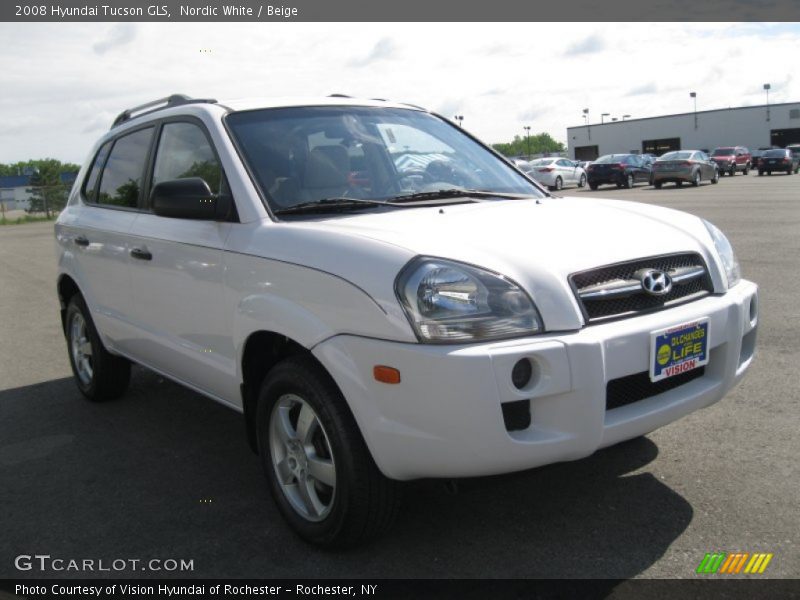 Nordic White / Beige 2008 Hyundai Tucson GLS