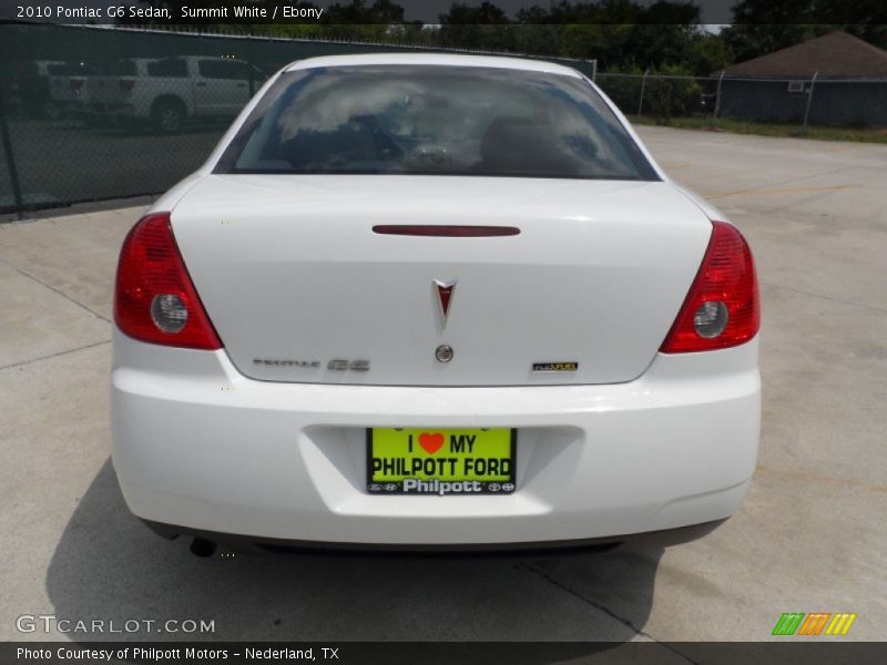 Summit White / Ebony 2010 Pontiac G6 Sedan