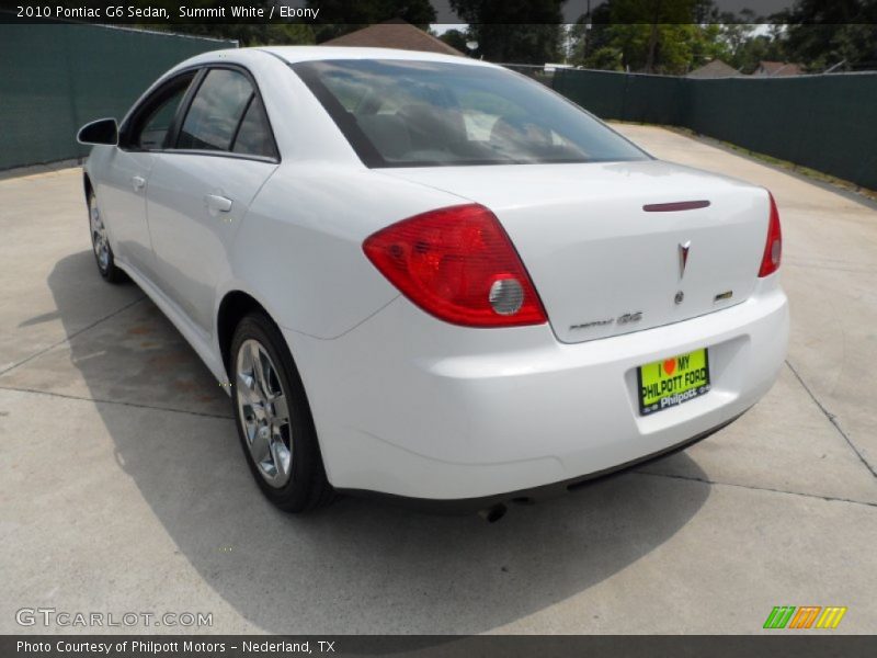 Summit White / Ebony 2010 Pontiac G6 Sedan