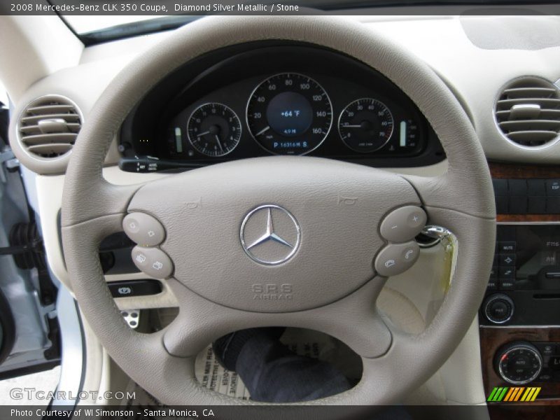 Diamond Silver Metallic / Stone 2008 Mercedes-Benz CLK 350 Coupe