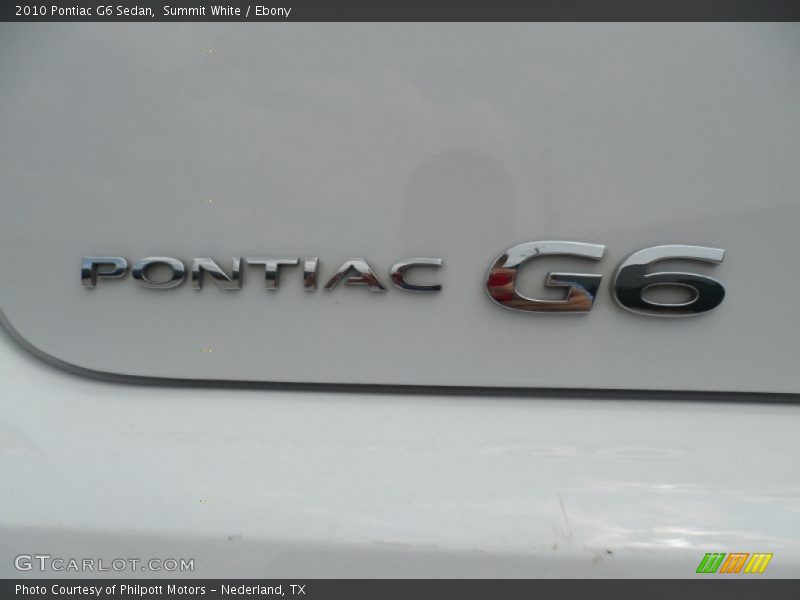 Summit White / Ebony 2010 Pontiac G6 Sedan