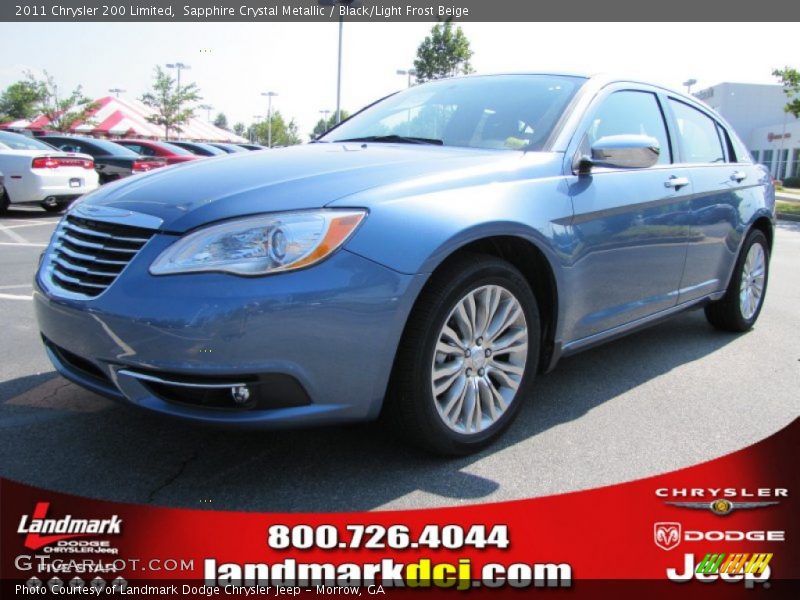 Sapphire Crystal Metallic / Black/Light Frost Beige 2011 Chrysler 200 Limited