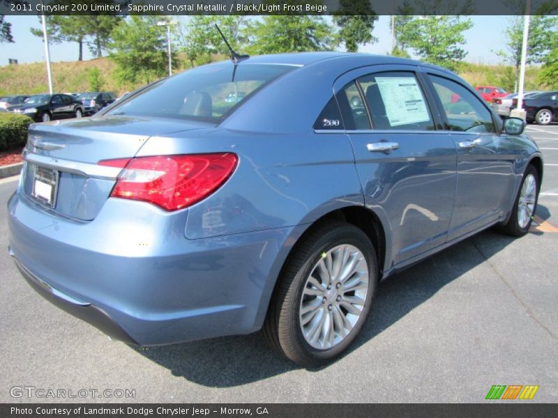 Sapphire Crystal Metallic / Black/Light Frost Beige 2011 Chrysler 200 Limited
