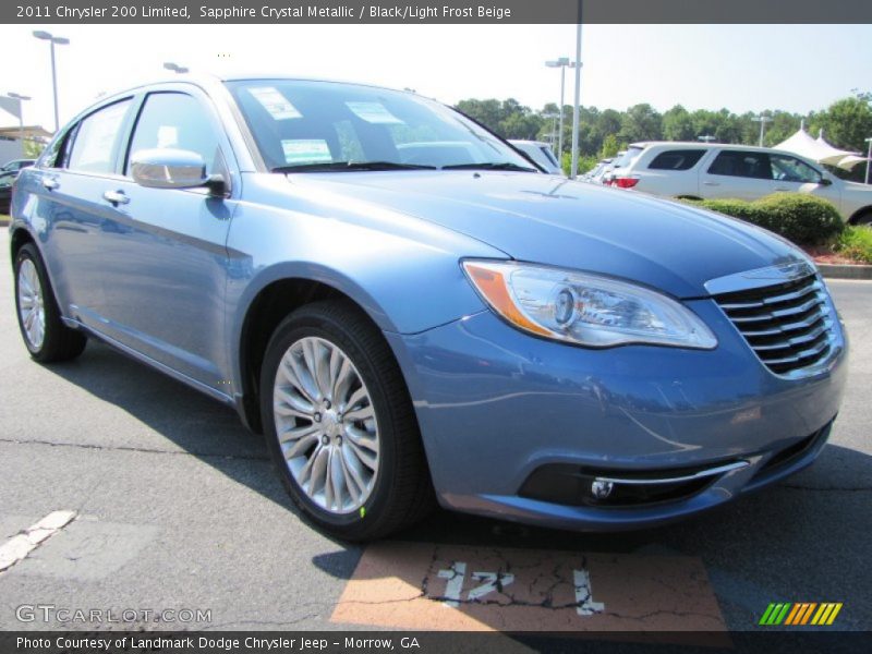 Sapphire Crystal Metallic / Black/Light Frost Beige 2011 Chrysler 200 Limited