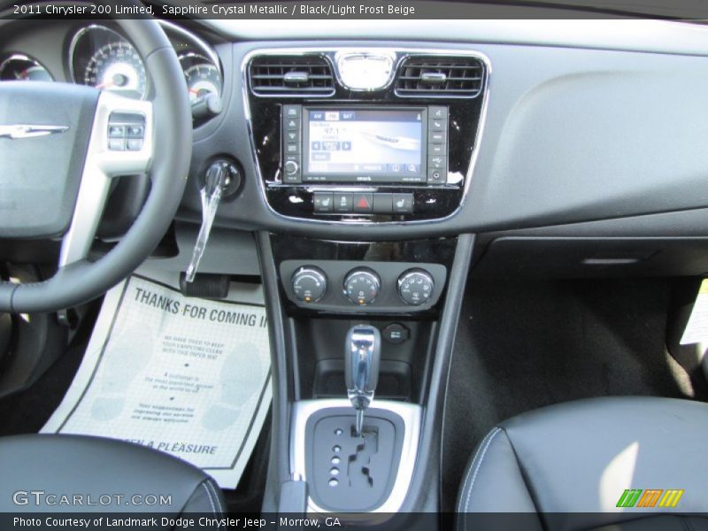 Sapphire Crystal Metallic / Black/Light Frost Beige 2011 Chrysler 200 Limited