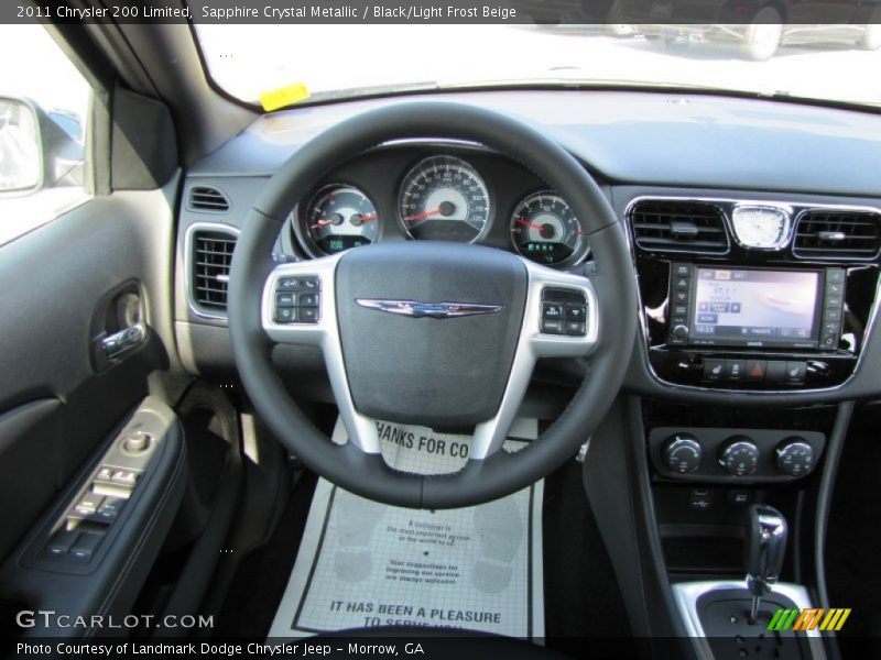 Sapphire Crystal Metallic / Black/Light Frost Beige 2011 Chrysler 200 Limited