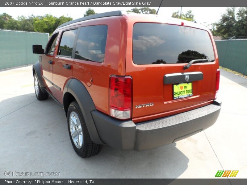 Sunburst Orange Pearl / Dark Slate Gray/Light Slate Gray 2007 Dodge Nitro SXT