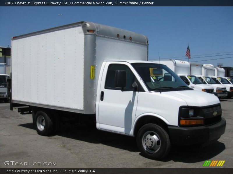 Summit White / Pewter 2007 Chevrolet Express Cutaway 3500 Commercial Moving Van