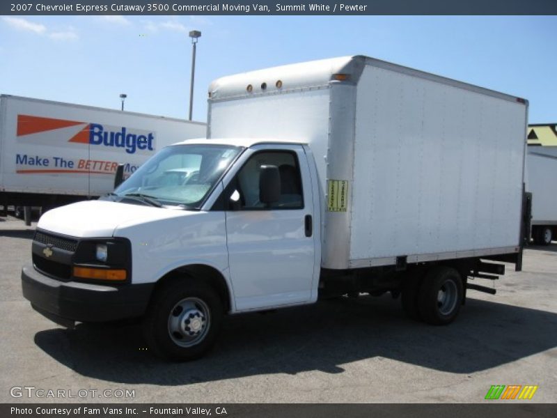Summit White / Pewter 2007 Chevrolet Express Cutaway 3500 Commercial Moving Van