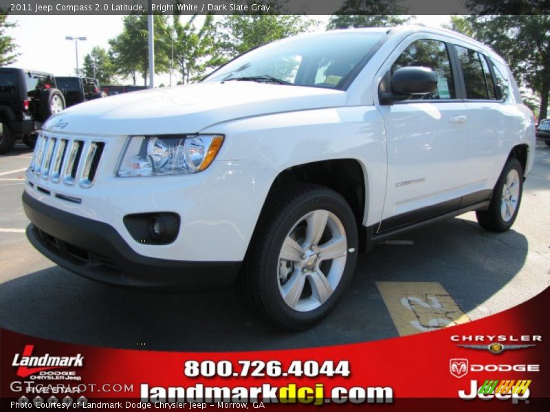 Bright White / Dark Slate Gray 2011 Jeep Compass 2.0 Latitude