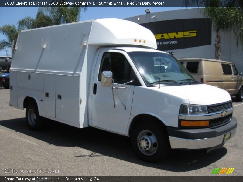 Summit White / Medium Dark Pewter 2003 Chevrolet Express 3500 Cutaway Commercial
