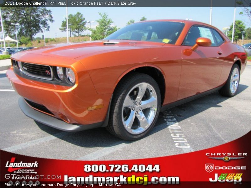 Toxic Orange Pearl / Dark Slate Gray 2011 Dodge Challenger R/T Plus