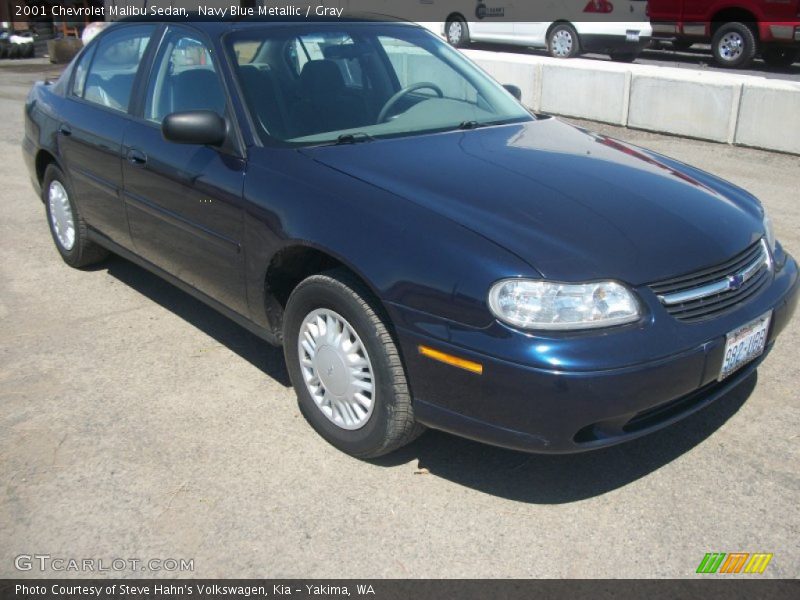 Navy Blue Metallic / Gray 2001 Chevrolet Malibu Sedan