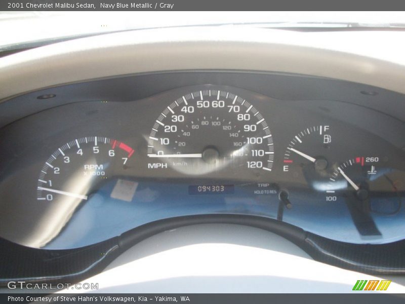 Navy Blue Metallic / Gray 2001 Chevrolet Malibu Sedan