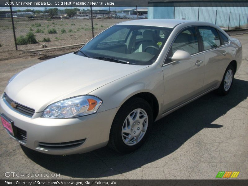 Gold Mist Metallic / Neutral Beige 2008 Chevrolet Impala LS