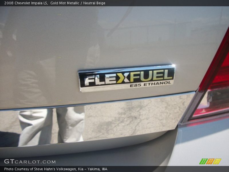 Gold Mist Metallic / Neutral Beige 2008 Chevrolet Impala LS