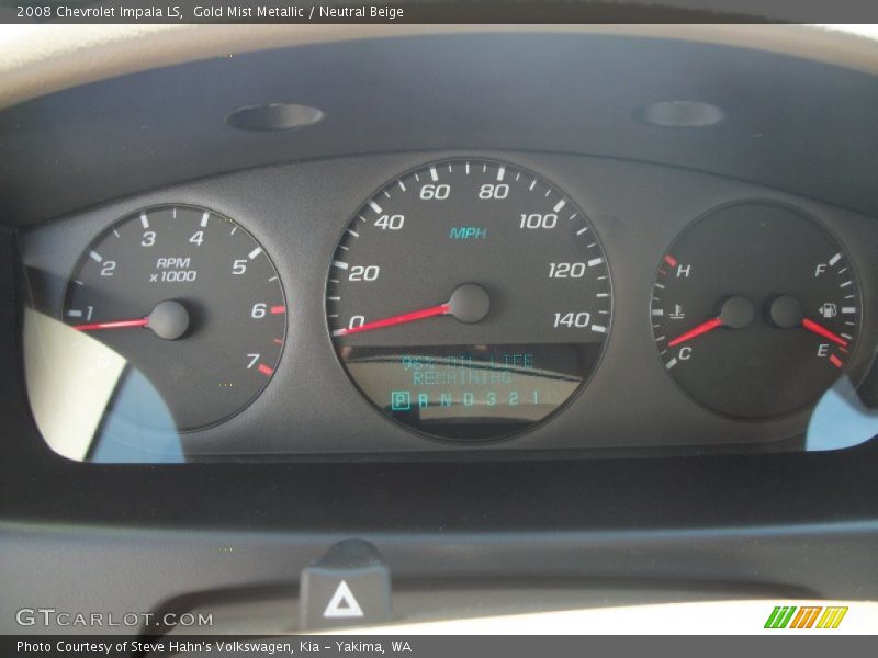 Gold Mist Metallic / Neutral Beige 2008 Chevrolet Impala LS
