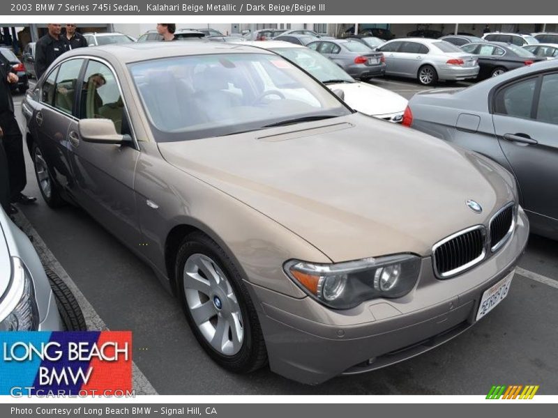 Kalahari Beige Metallic / Dark Beige/Beige III 2003 BMW 7 Series 745i Sedan