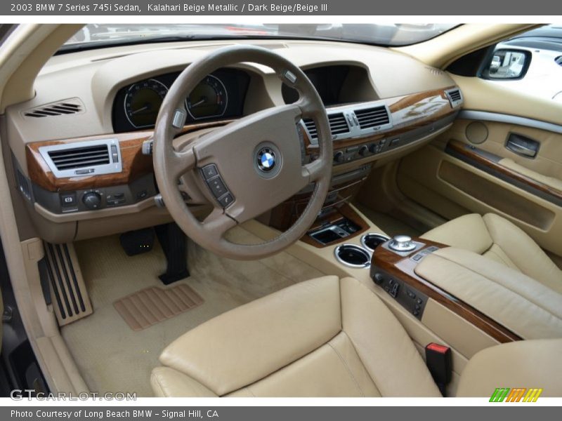 Kalahari Beige Metallic / Dark Beige/Beige III 2003 BMW 7 Series 745i Sedan