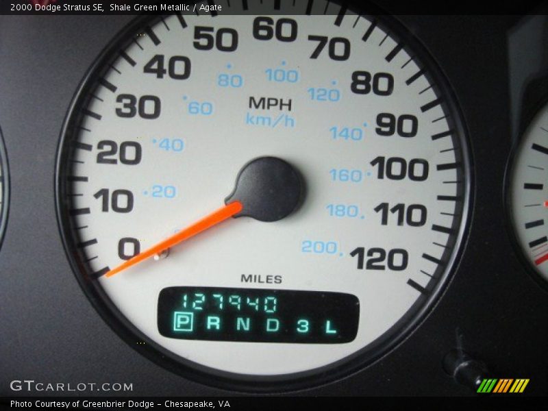 Shale Green Metallic / Agate 2000 Dodge Stratus SE
