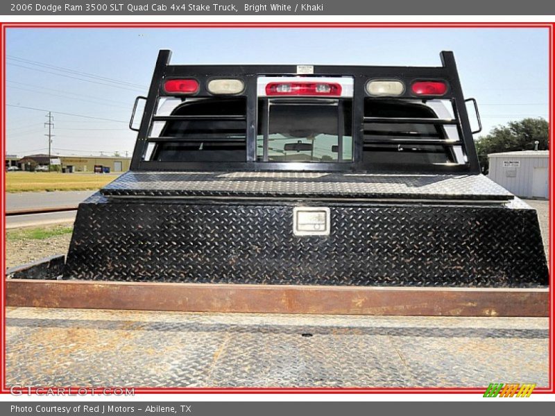 Bright White / Khaki 2006 Dodge Ram 3500 SLT Quad Cab 4x4 Stake Truck