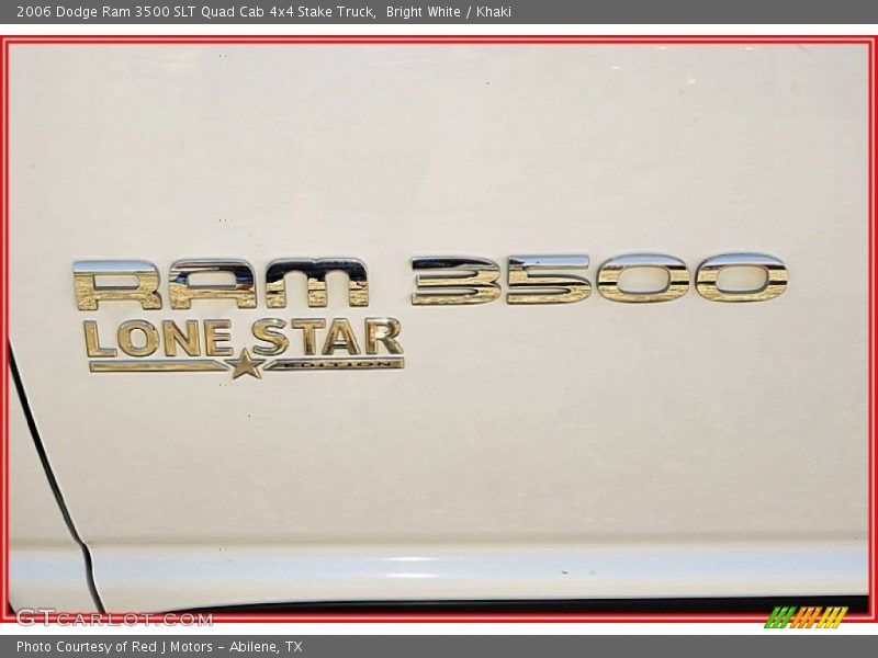 Bright White / Khaki 2006 Dodge Ram 3500 SLT Quad Cab 4x4 Stake Truck