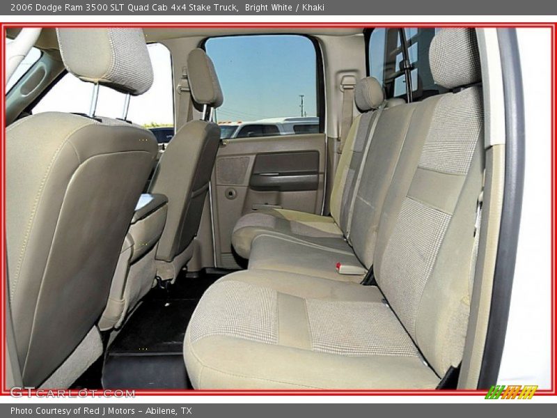 Bright White / Khaki 2006 Dodge Ram 3500 SLT Quad Cab 4x4 Stake Truck