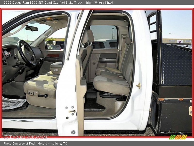 Bright White / Khaki 2006 Dodge Ram 3500 SLT Quad Cab 4x4 Stake Truck