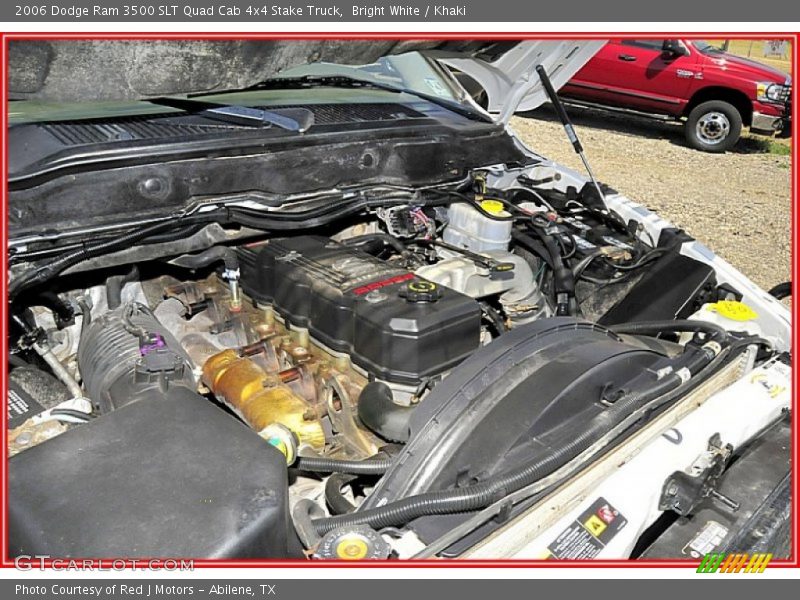 Bright White / Khaki 2006 Dodge Ram 3500 SLT Quad Cab 4x4 Stake Truck